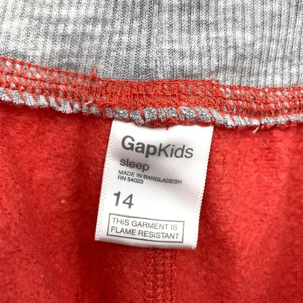 Gap Kids Pajama Pants Set Size 14 Red Fleece Blue Houndstooth Sleep Lounge